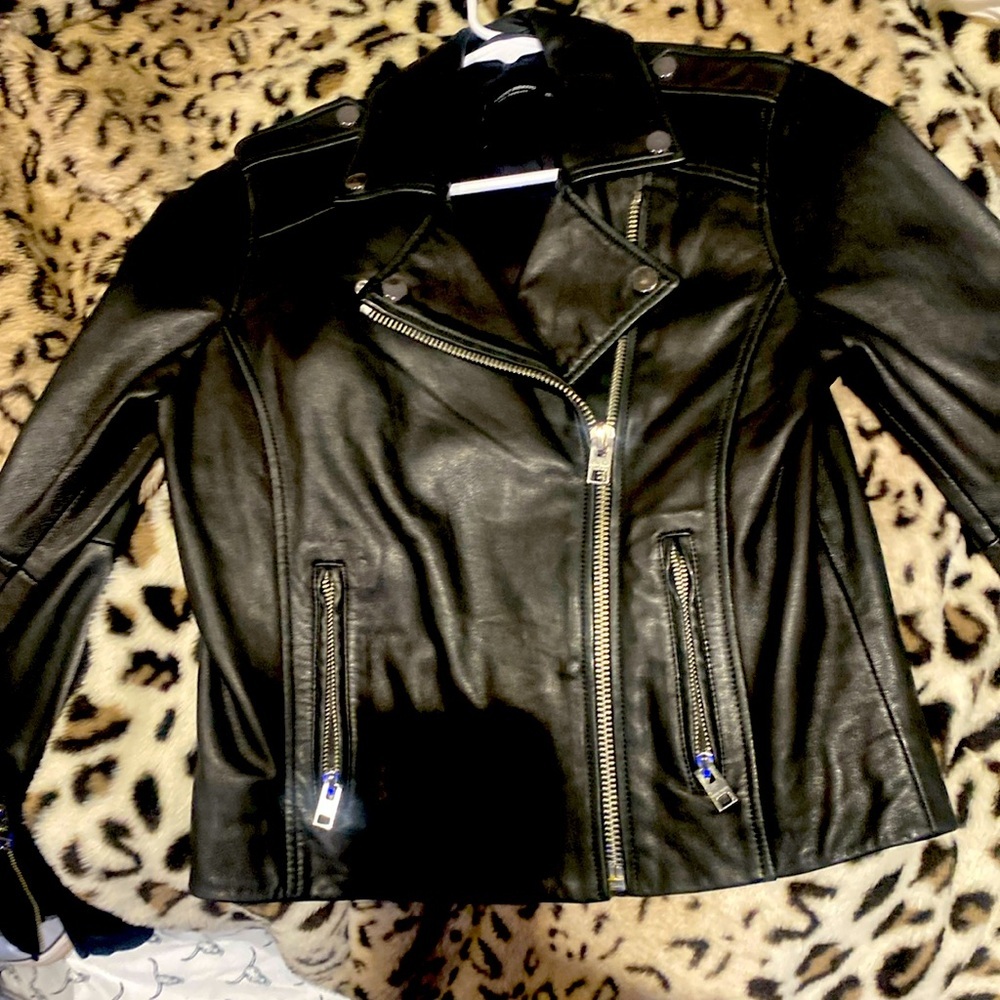 Lucky Brand Women’s Real Leather Moto Jacket size XS
